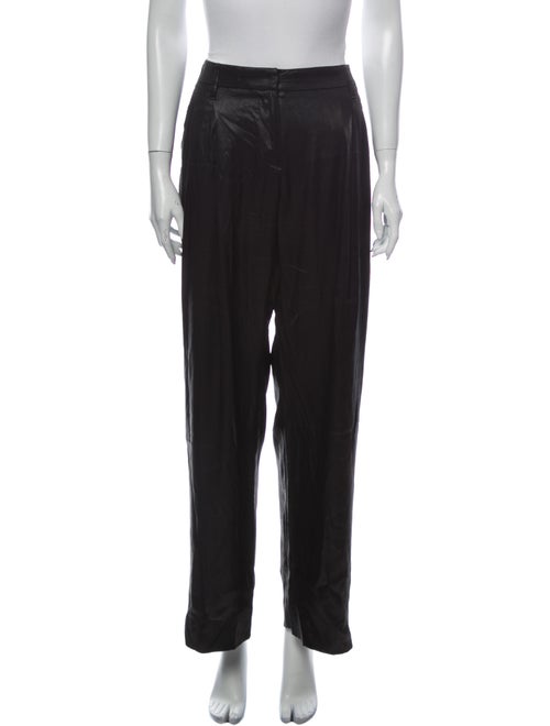 Brunello Cucinelli Silk Wide Leg Pants Black