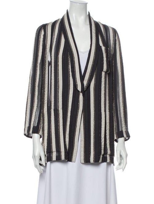 Brunello Cucinelli Striped Blazer Grey