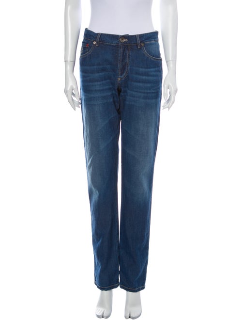 Brunello Cucinelli Mid-Rise Straight Leg Jeans Blu
