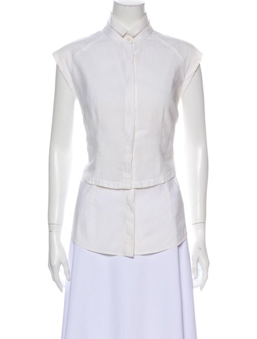 Brunello Cucinelli Short Sleeve Button-Up Top Whit