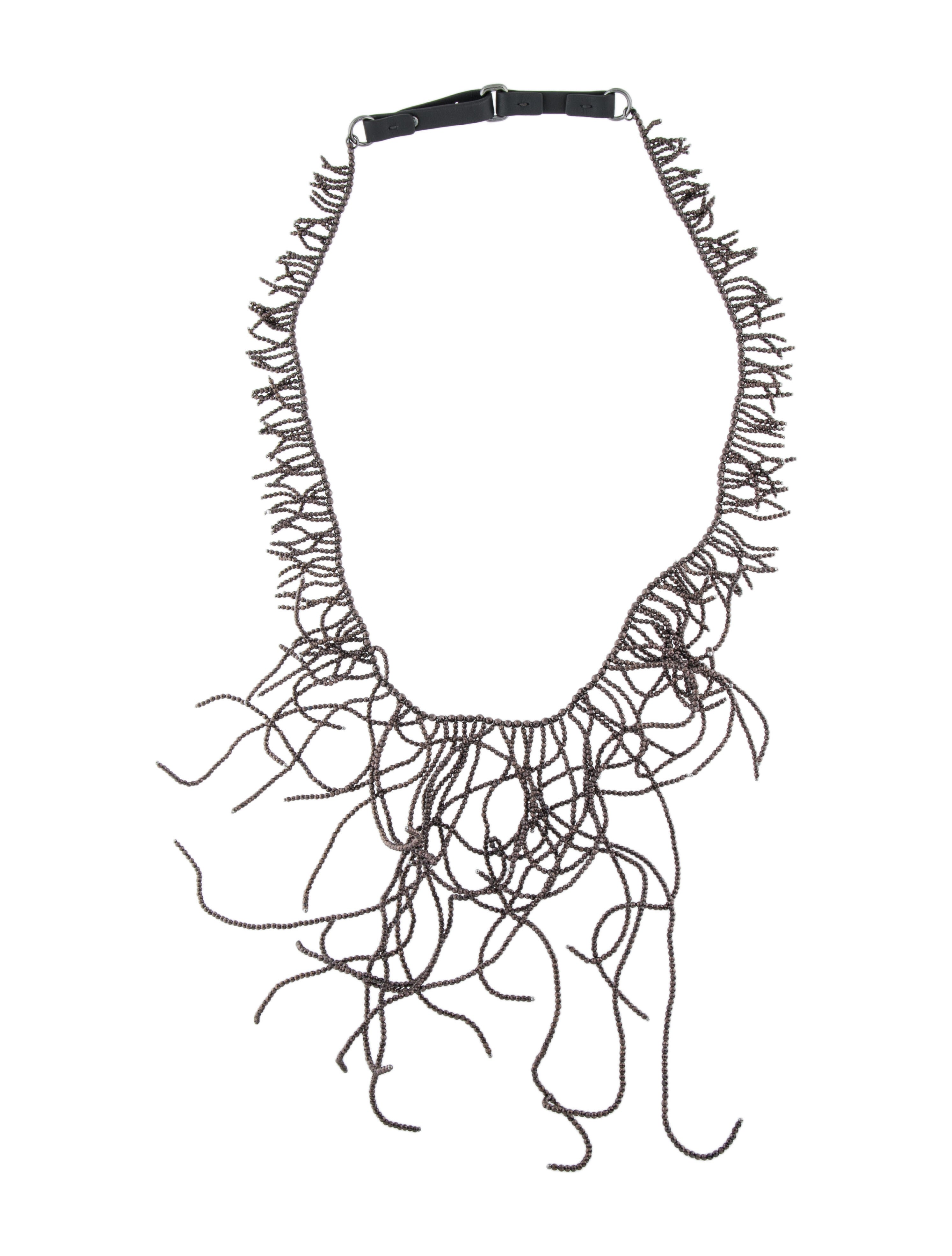 Brunello Cucinelli Hematite Fringe Necklace