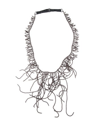 Brunello Cucinelli Hematite Fringe Necklace