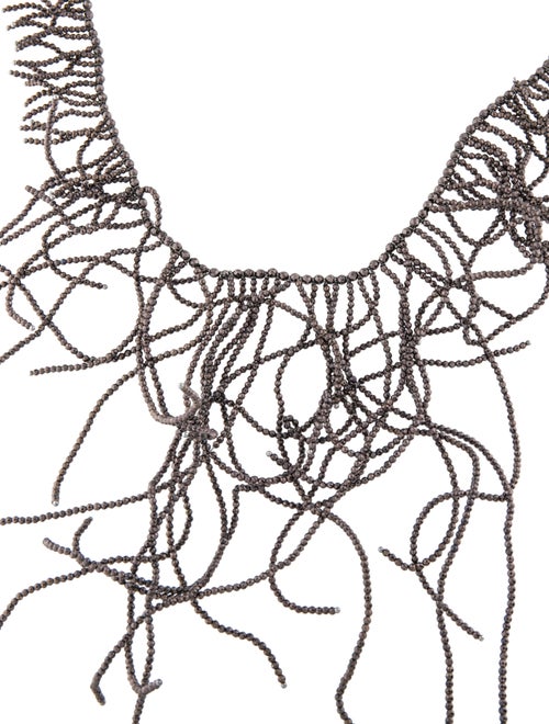 Brunello Cucinelli Hematite Fringe Necklace