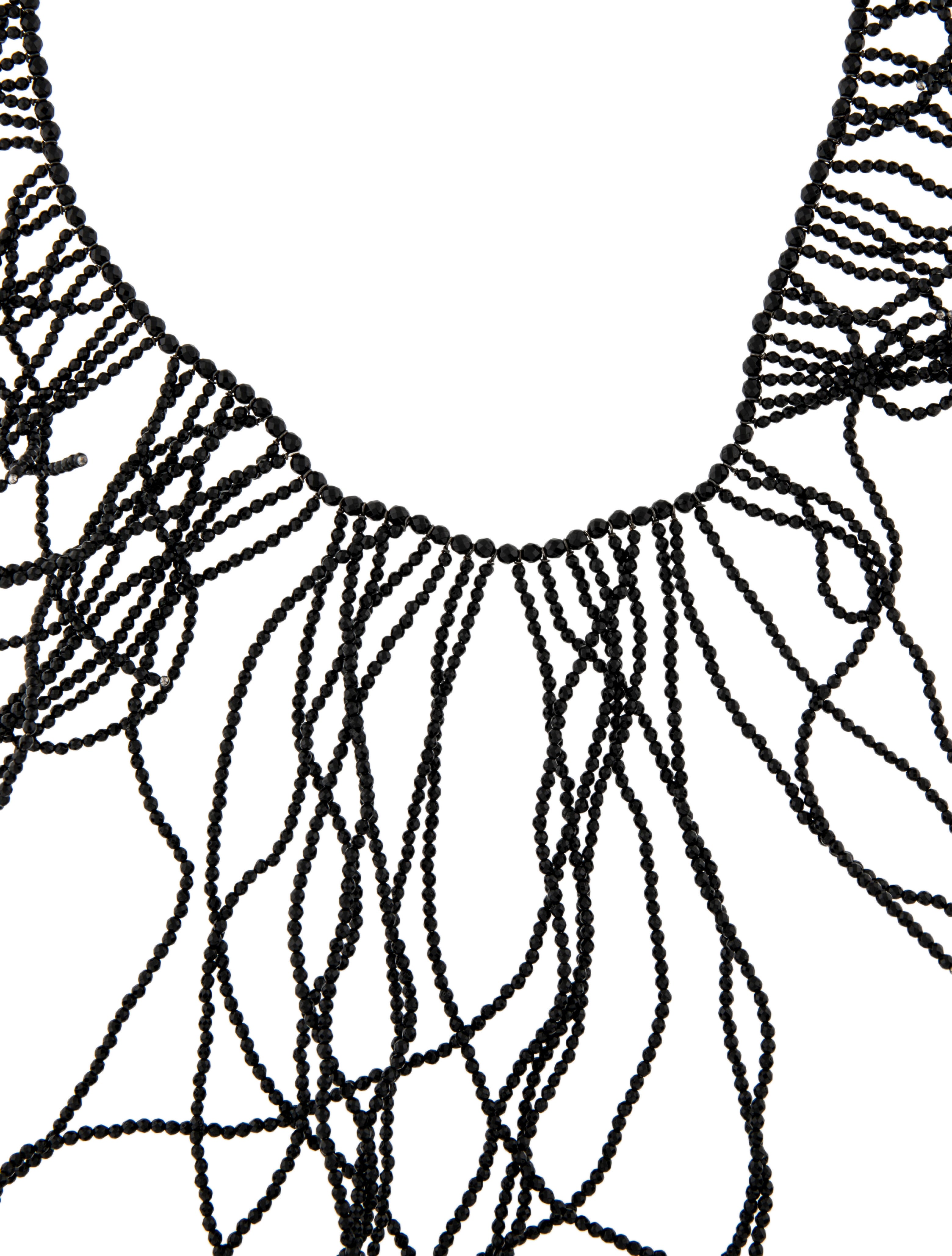 Brunello Cucinelli Leather & Onyx Fringe Necklace