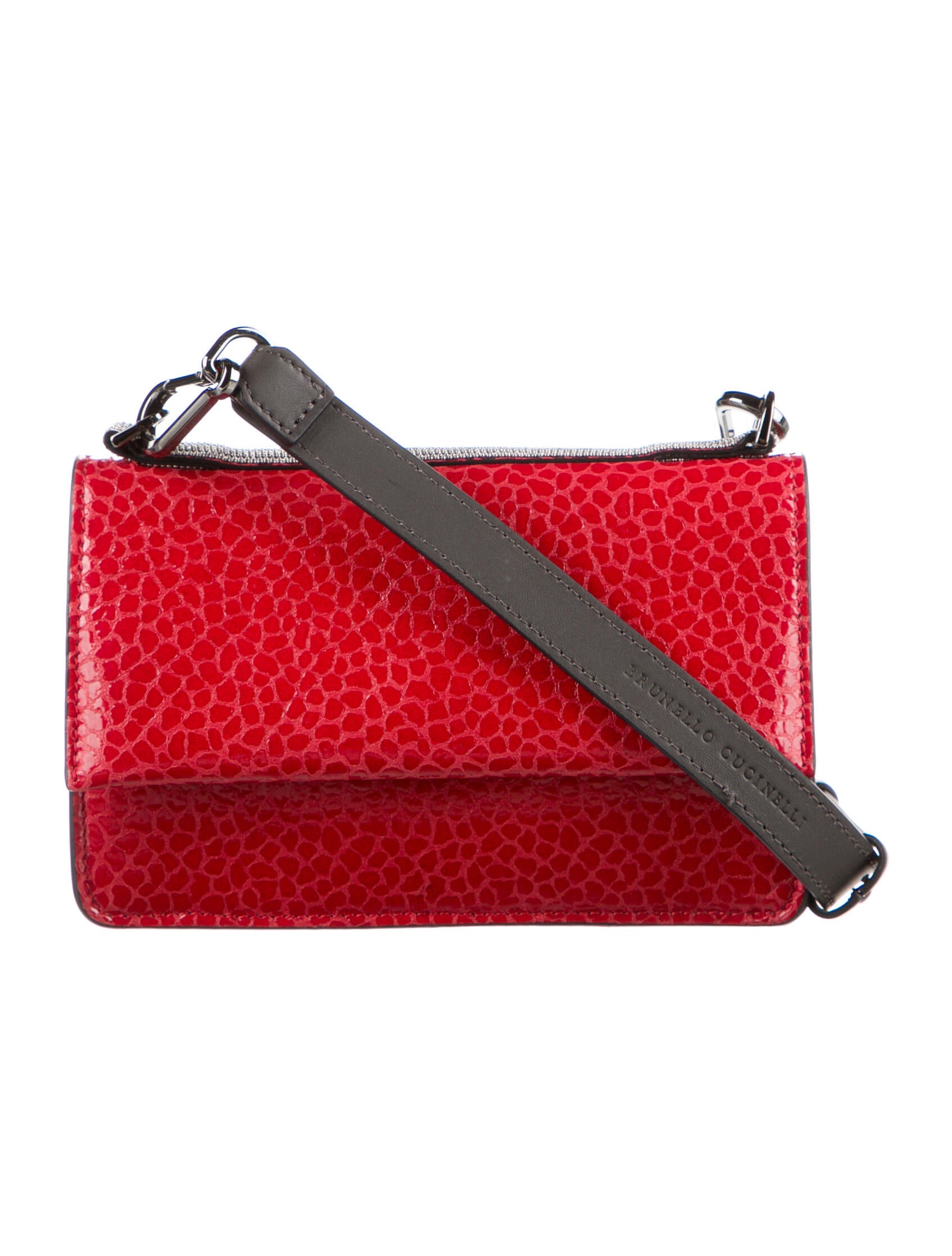 【BRUNELLO CUCINELLI】LEATHER CROSSBODY BAG Brunello Cucinelli Leather Crossbody Bag - Red Crossbody