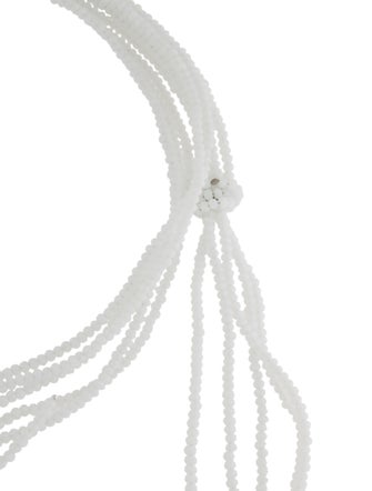 Brunello Cucinelli White Stone Choker Tie Necklace