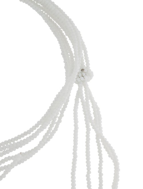 Brunello Cucinelli White Stone Choker Tie Necklace