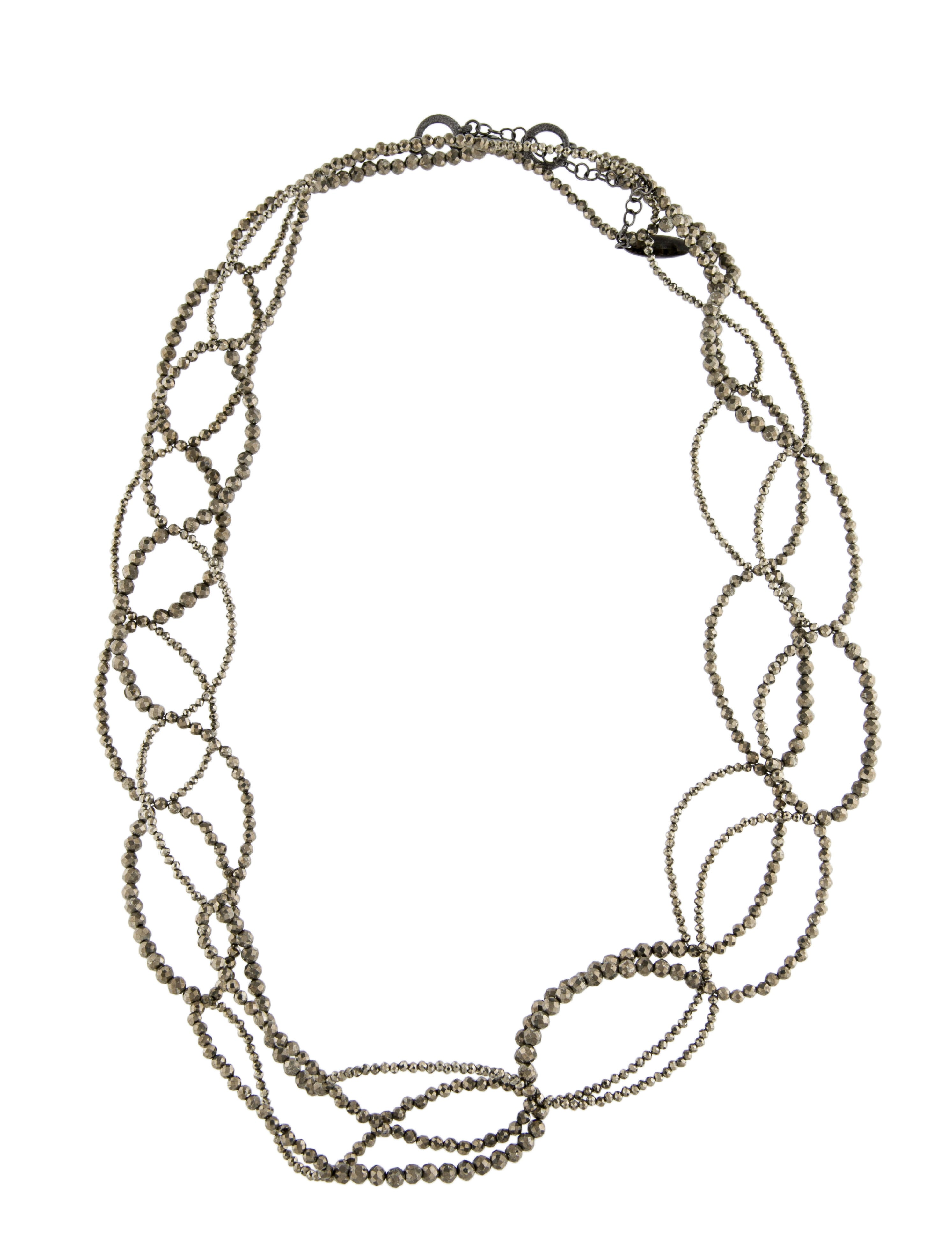 Brunello Cucinelli Bead Necklace - Sterling Silver Bead Strand ...