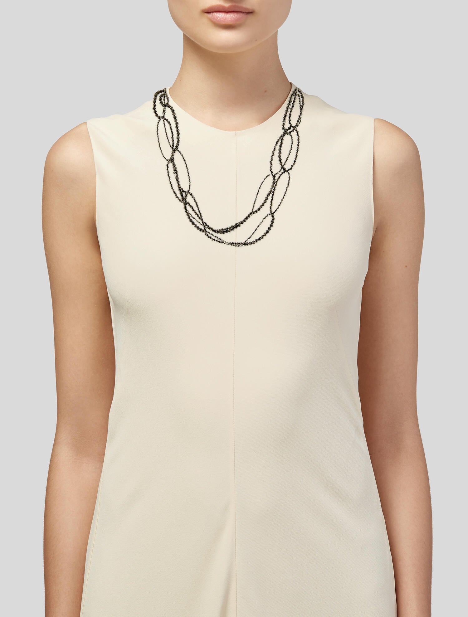 Brunello Cucinelli Bead Necklace - Sterling Silver Bead Strand ...