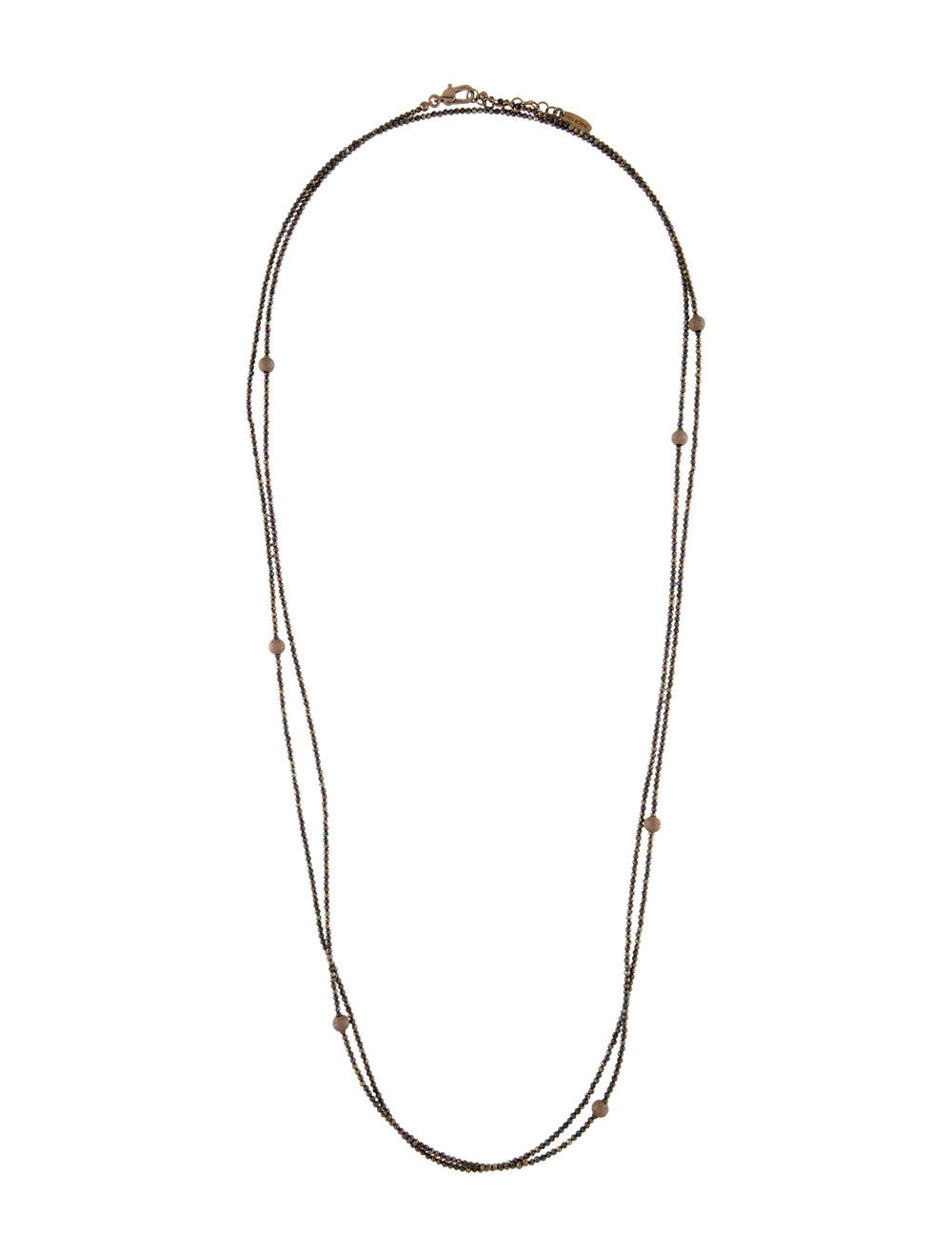 Brunello Cucinelli Long Bead Strand Necklace - Sterling Silver Bead ...