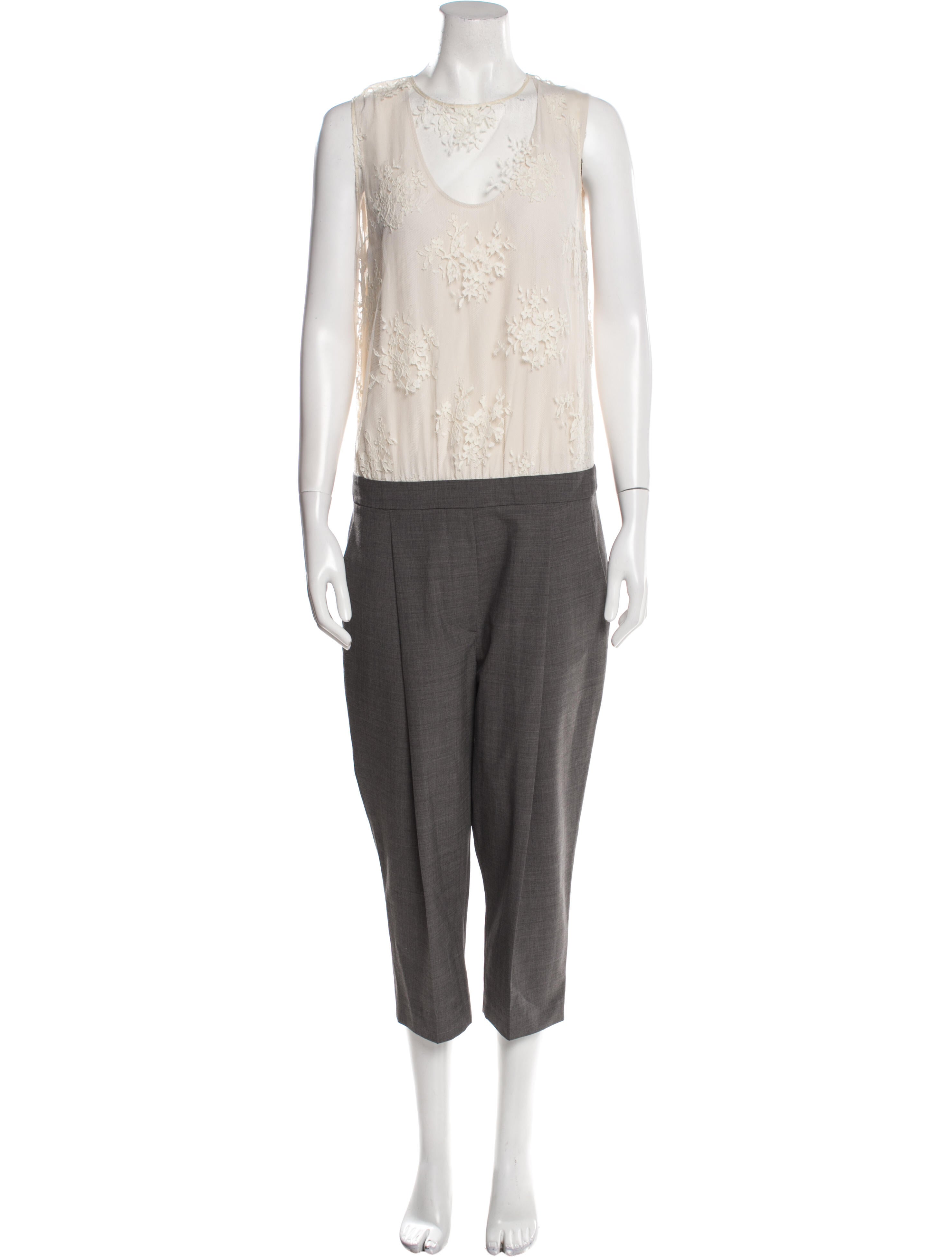 Brunello Cucinelli Colorblock Pattern Crew Neck Jumpsuit
