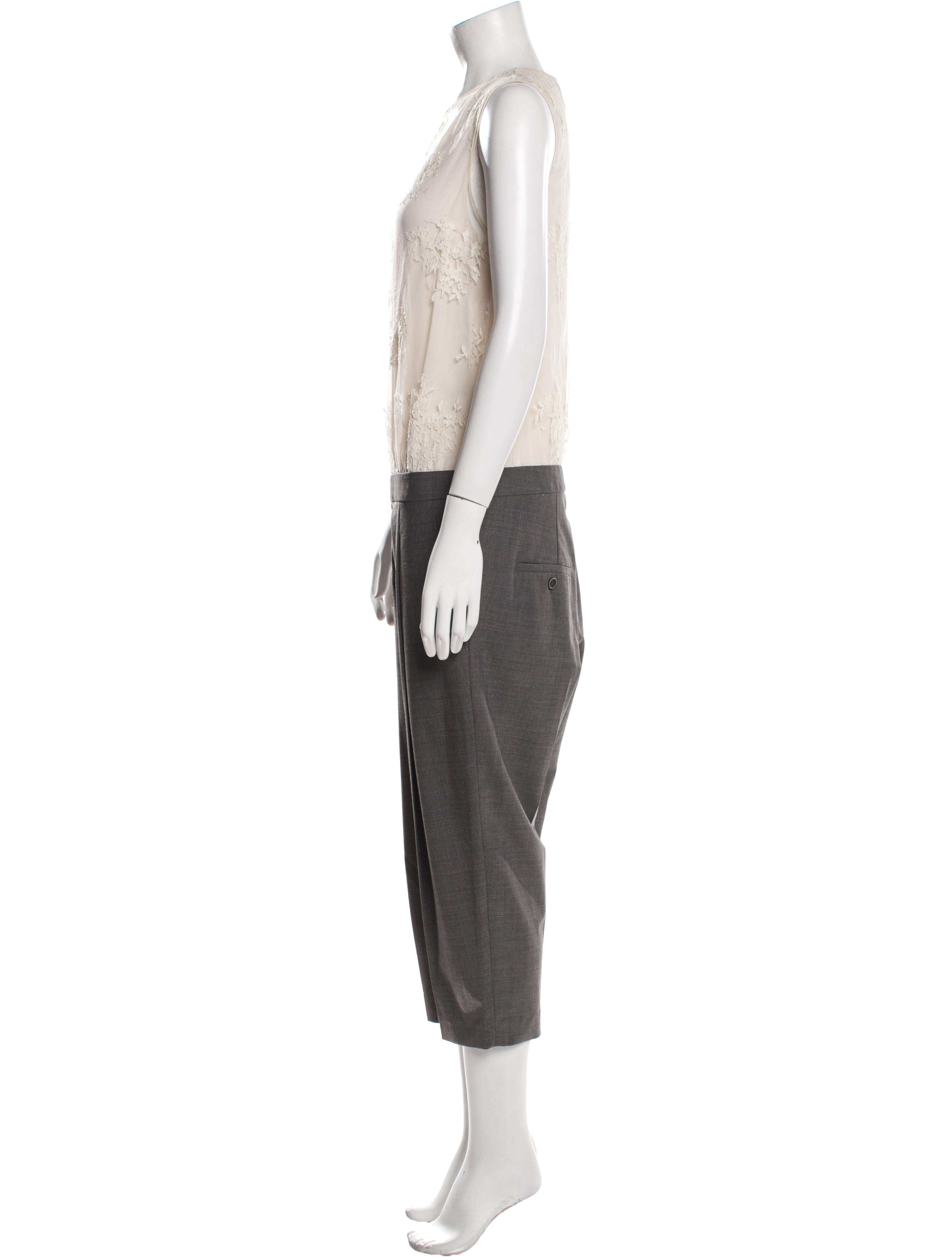 Brunello Cucinelli Colorblock Pattern Crew Neck Jumpsuit