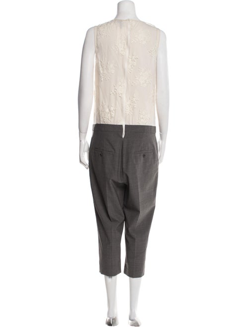 Brunello Cucinelli Colorblock Pattern Crew Neck Jumpsuit
