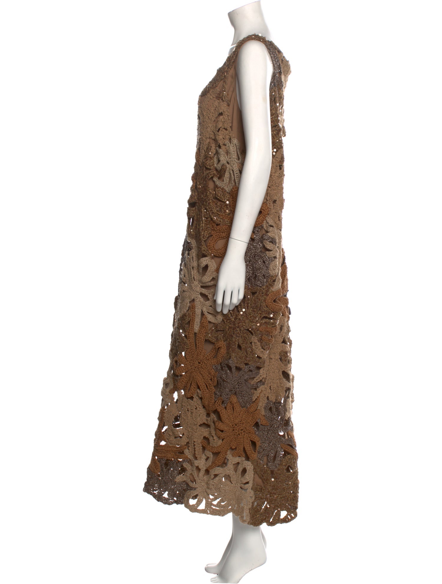 Brunello Cucinelli Lace Pattern Long Dress