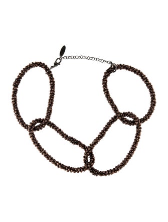 Brunello Cucinelli Beaded Circle Collar Chain Necklace