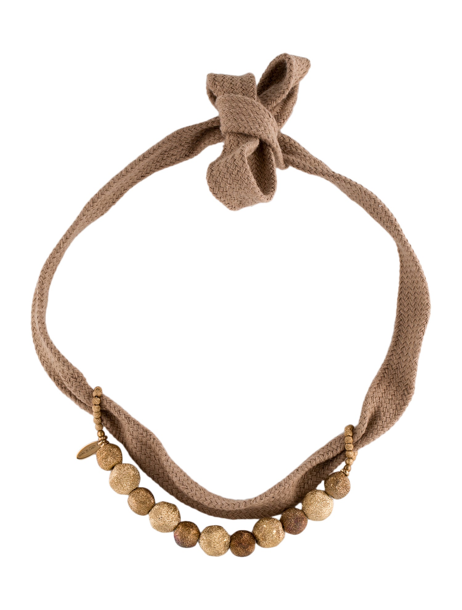 Brunello Cucinelli Cord Glitter Bead Necklace
