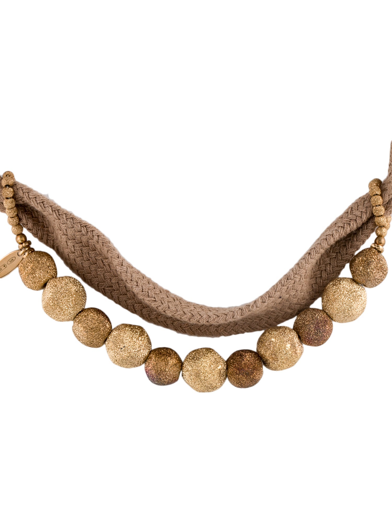 Brunello Cucinelli Cord Glitter Bead Necklace