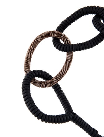 Brunello Cucinelli Leather Large Link Collar Necklace