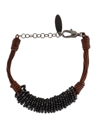 Brunello Cucinelli Bead and leather Wrap Bracelet
