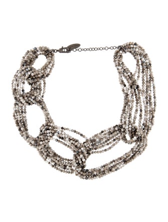 Brunello Cucinelli Jasper & Agate Multistone Bead Necklace