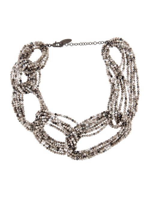 Brunello Cucinelli Jasper & Agate Multistone Bead Necklace