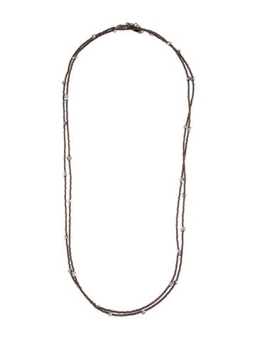 Brunello Cucinelli Bead Strand Hematite Long Necklace