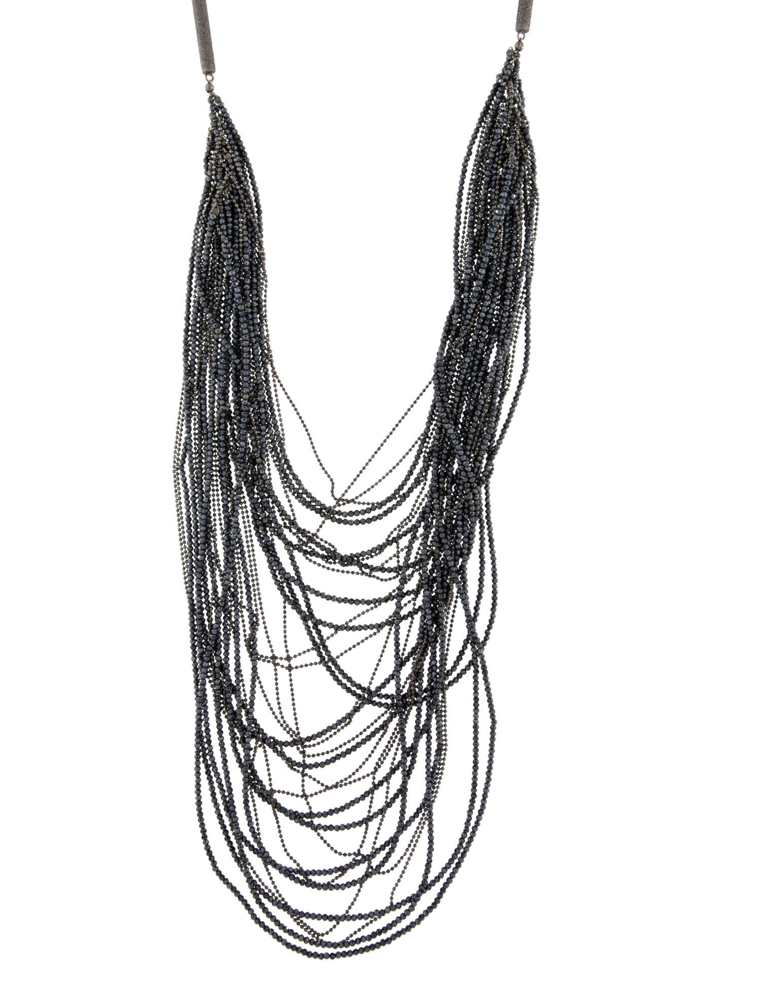 Brunello Cucinelli Beaded Multistrand Collar Necklace