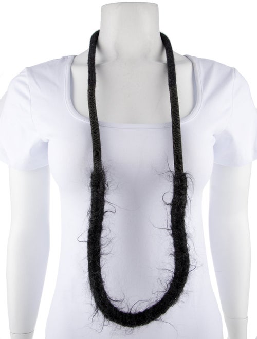 Brunello Cucinelli Monili Bead & Cashmere Loop Necklace