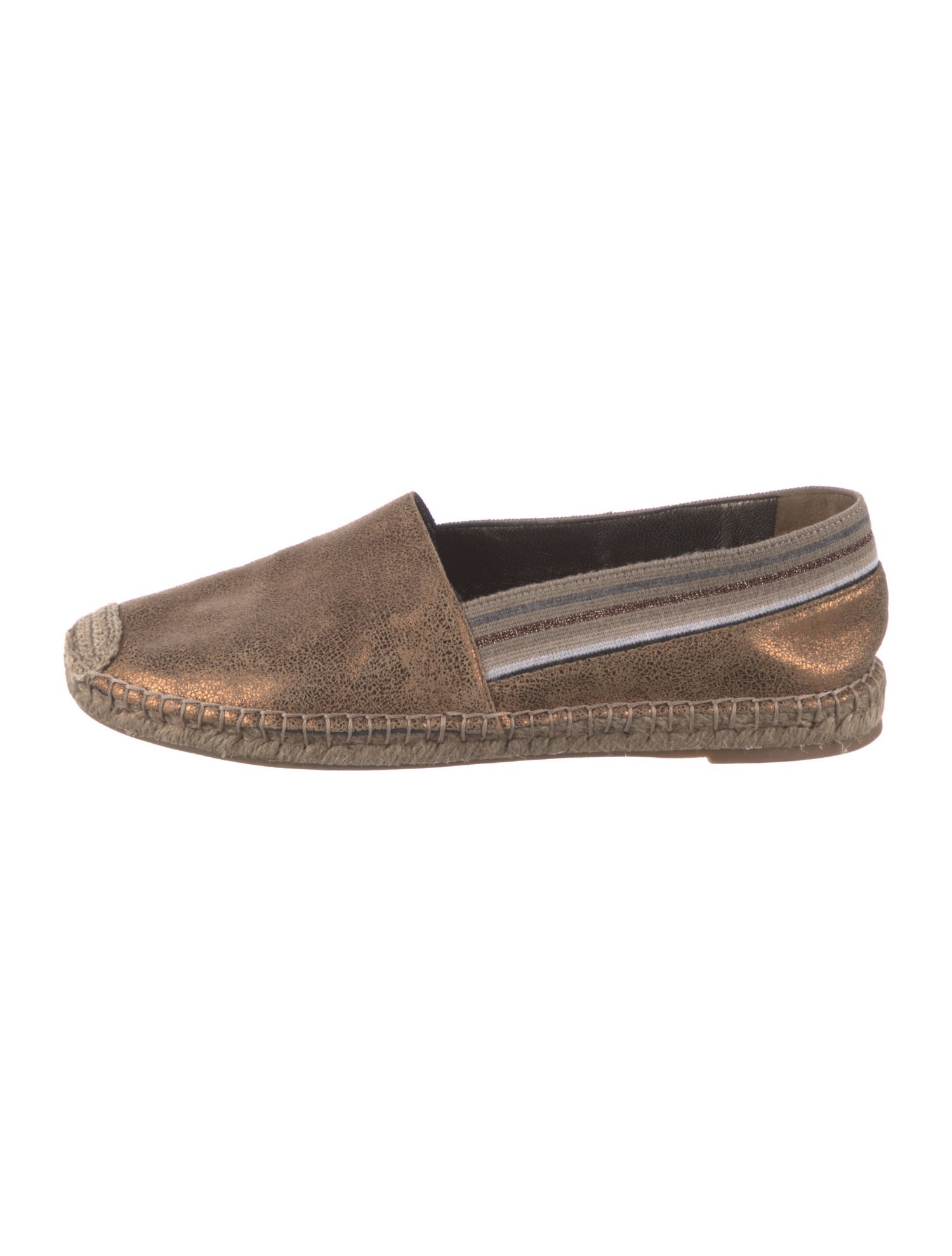 Brunello Cucinelli Leather Flat Espadrilles
