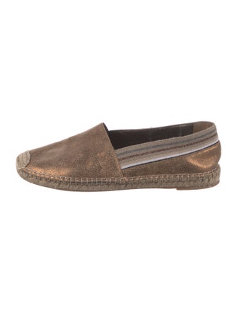 Brunello Cucinelli Leather Flat Espadrilles