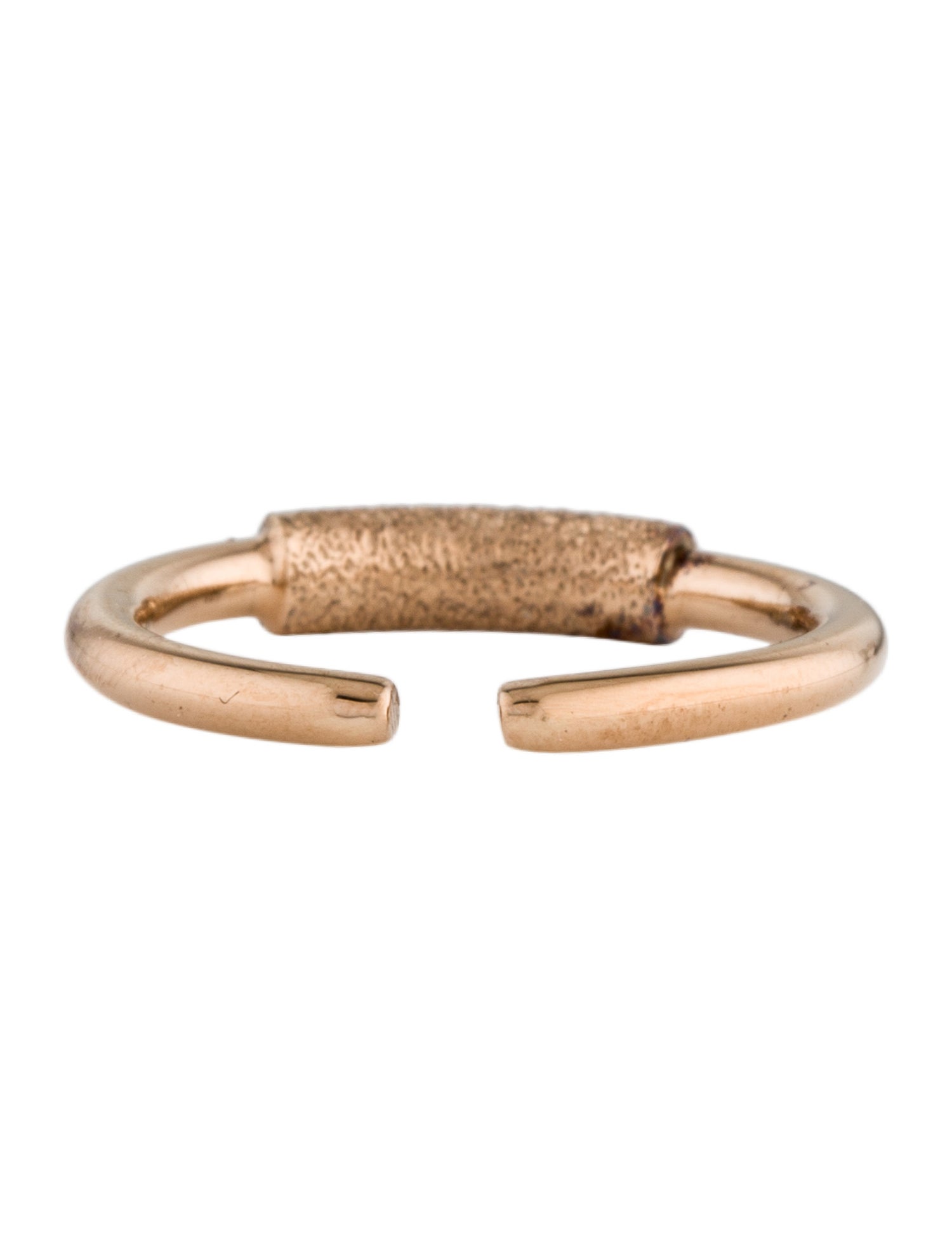 【美品】BRUNELLO CUCINELLI バングル レザー ゴールドブラウン Brunello Cucinelli Layer-Detail Cuff Ring - Sterling Silver