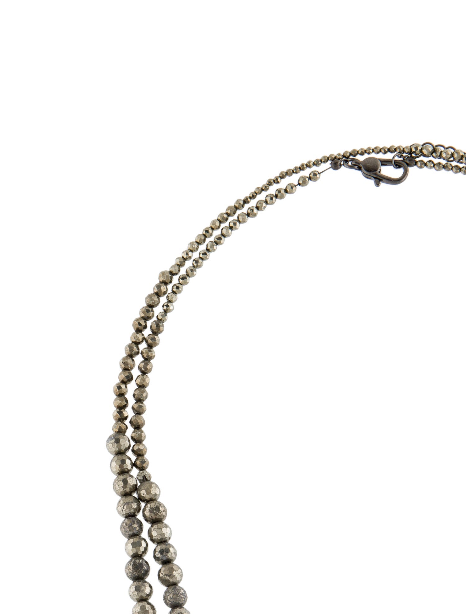 Saint Laurent Crystal Chain Double Strand Necklace GoldTone Metal