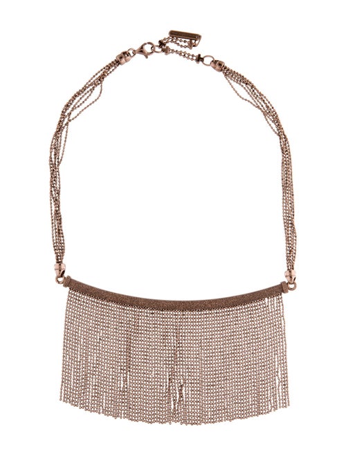 Brunello Cucinelli Waterfall Beaded Fringe Collar Necklace