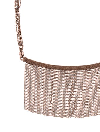 Brunello Cucinelli Waterfall Beaded Fringe Collar Necklace