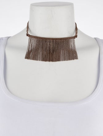 Brunello Cucinelli Waterfall Beaded Fringe Collar Necklace