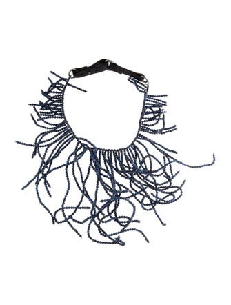 Brunello Cucinelli Dumortierite Fringe Collar Necklace