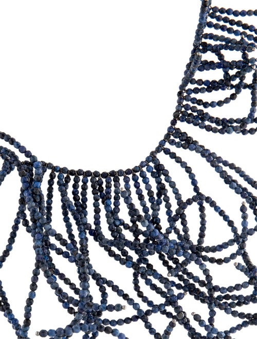 Brunello Cucinelli Dumortierite Fringe Collar Necklace
