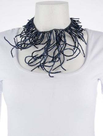 Brunello Cucinelli Dumortierite Fringe Collar Necklace