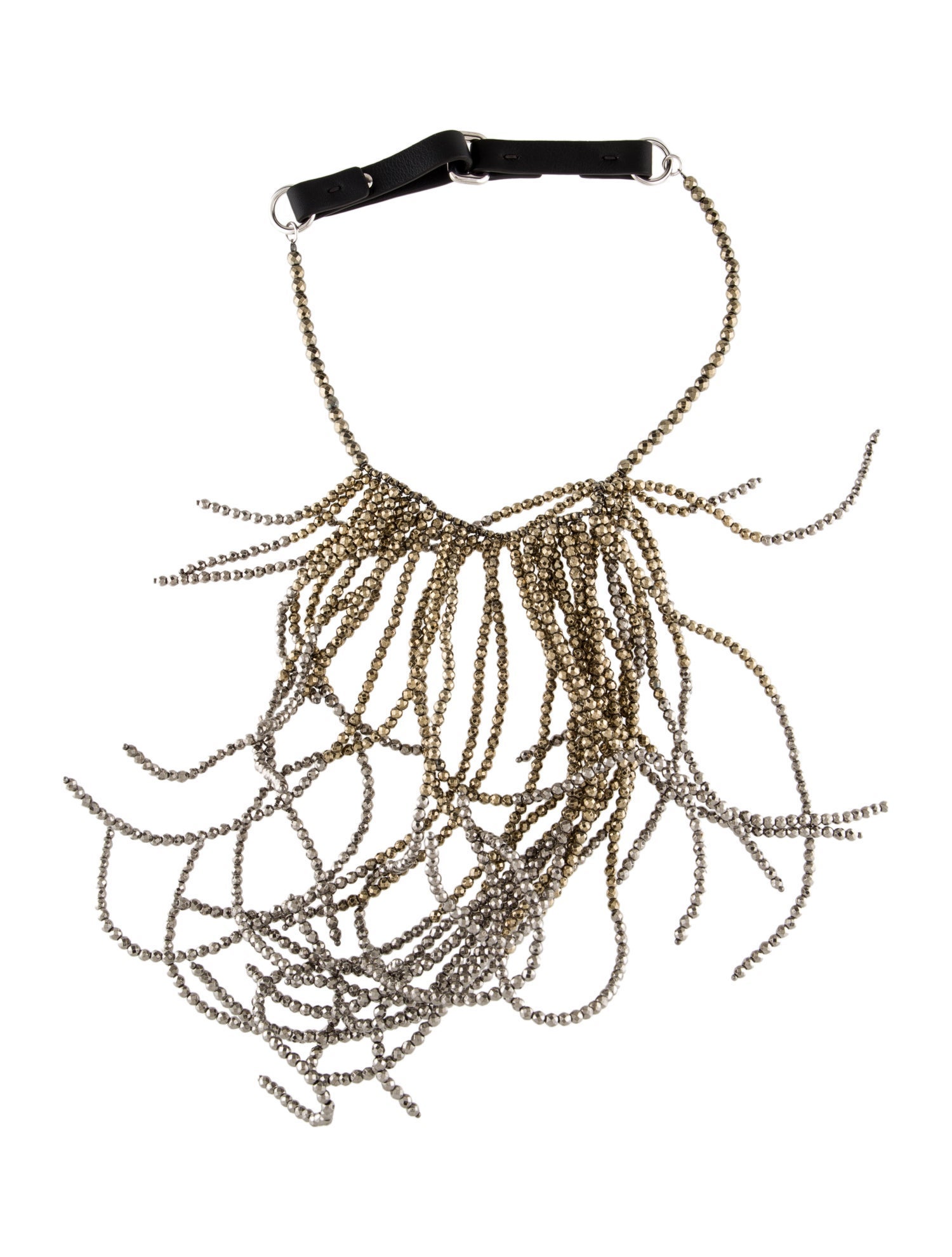 Brunello Cucinelli Pyrite Bead Collar Necklace