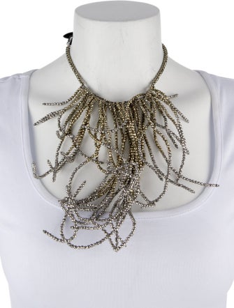 Brunello Cucinelli Pyrite Bead Collar Necklace