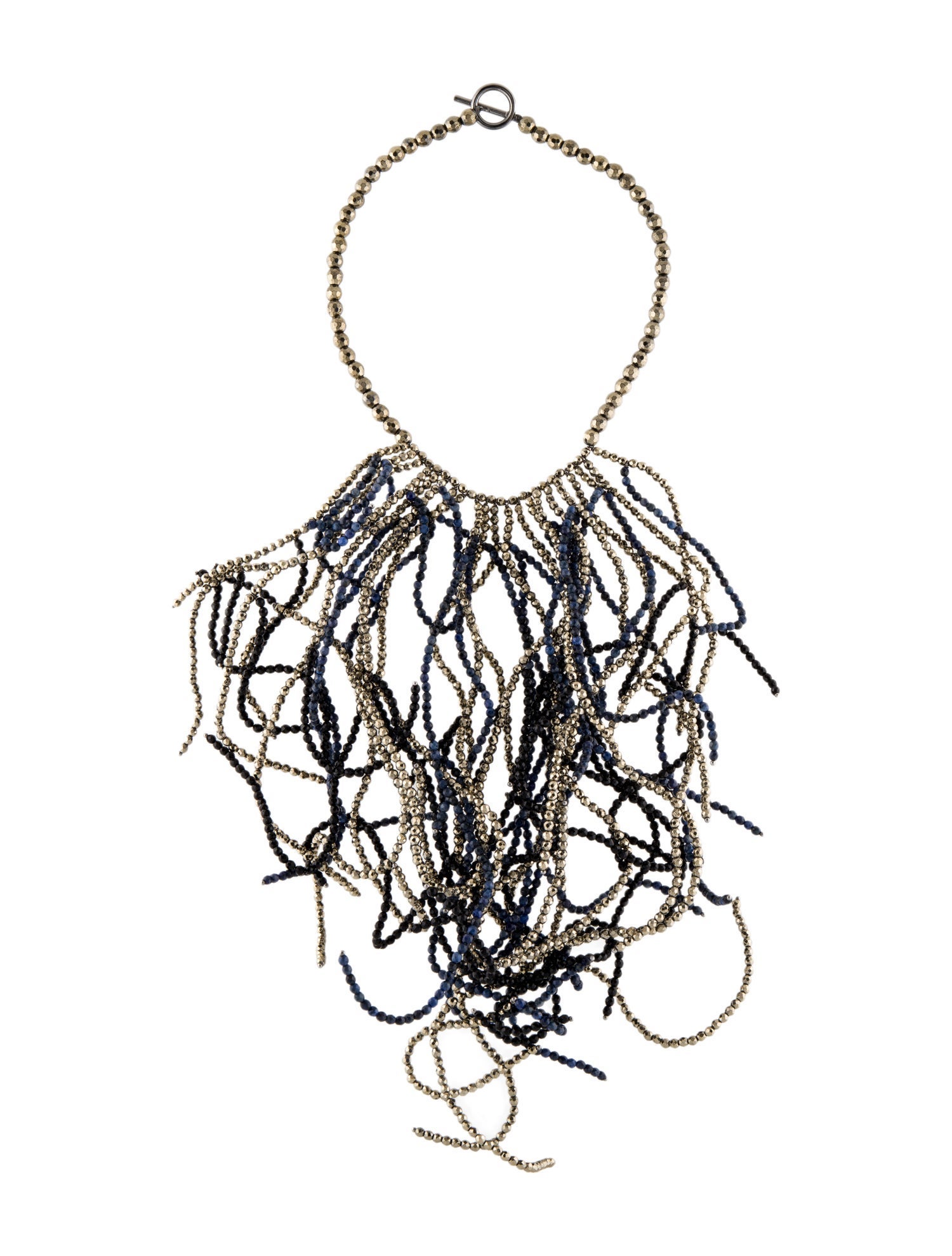 Brunello Cucinelli Dumortierite & Pyrite Collar Necklace