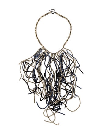 Brunello Cucinelli Dumortierite & Pyrite Collar Necklace