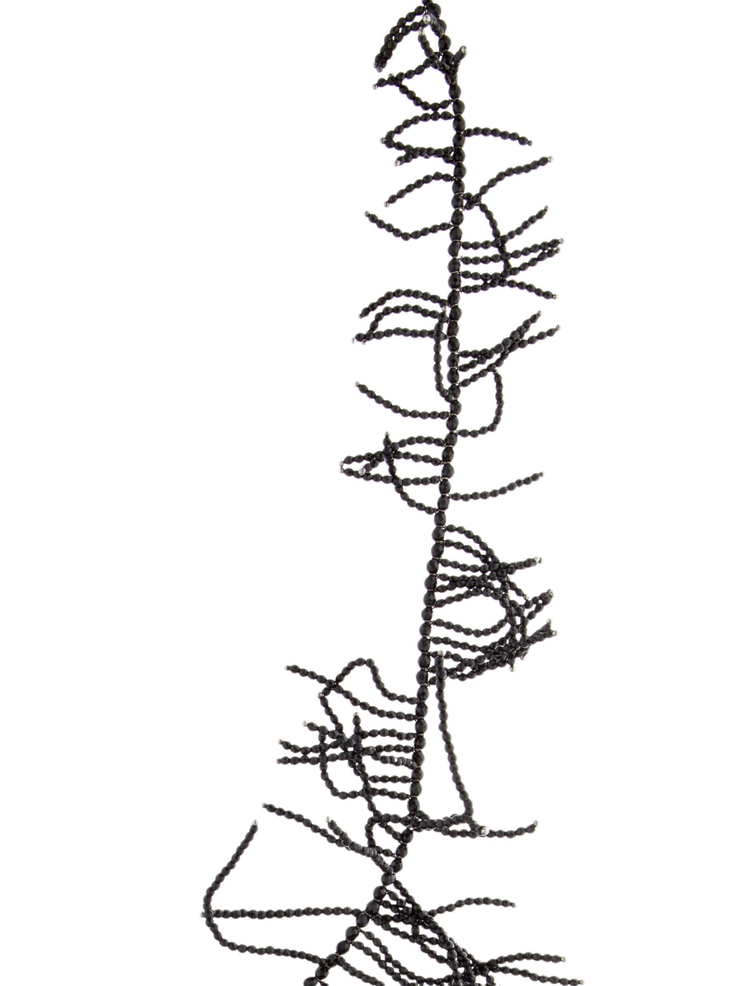 Brunello Cucinelli Leather & Glass Beaded Branch Collar Necklace