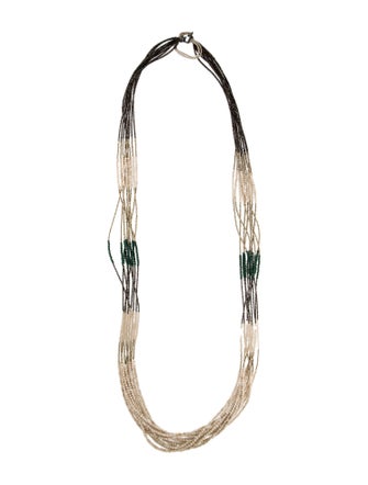 Brunello Cucinelli Pyrite & Magnesite Beaded Multistrand Necklace