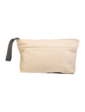 Brunello Cucinelli Handle Bags Embellished Leather Clutch