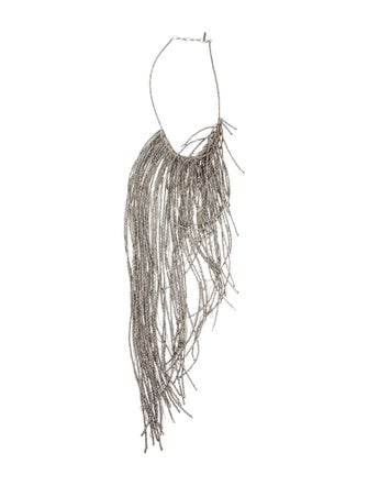 Brunello Cucinelli Assymetrical Monili Fringe Necklace