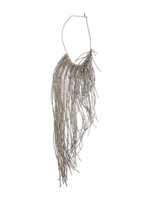 Brunello Cucinelli Assymetrical Monili Fringe Necklace