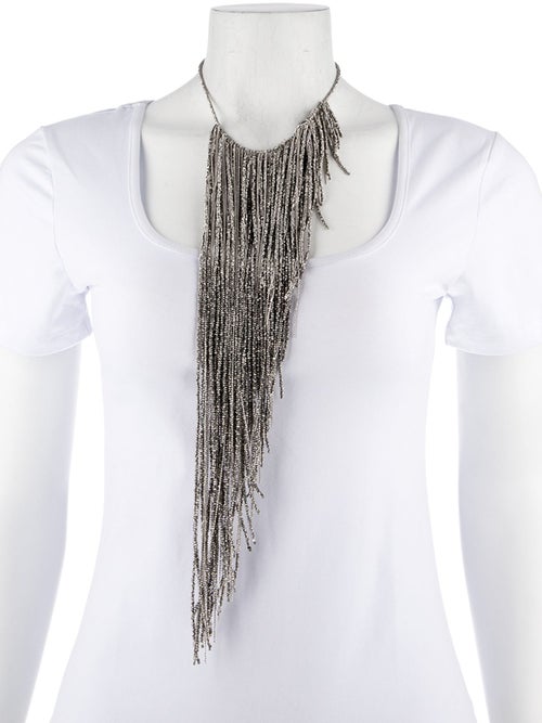 Brunello Cucinelli Assymetrical Monili Fringe Necklace