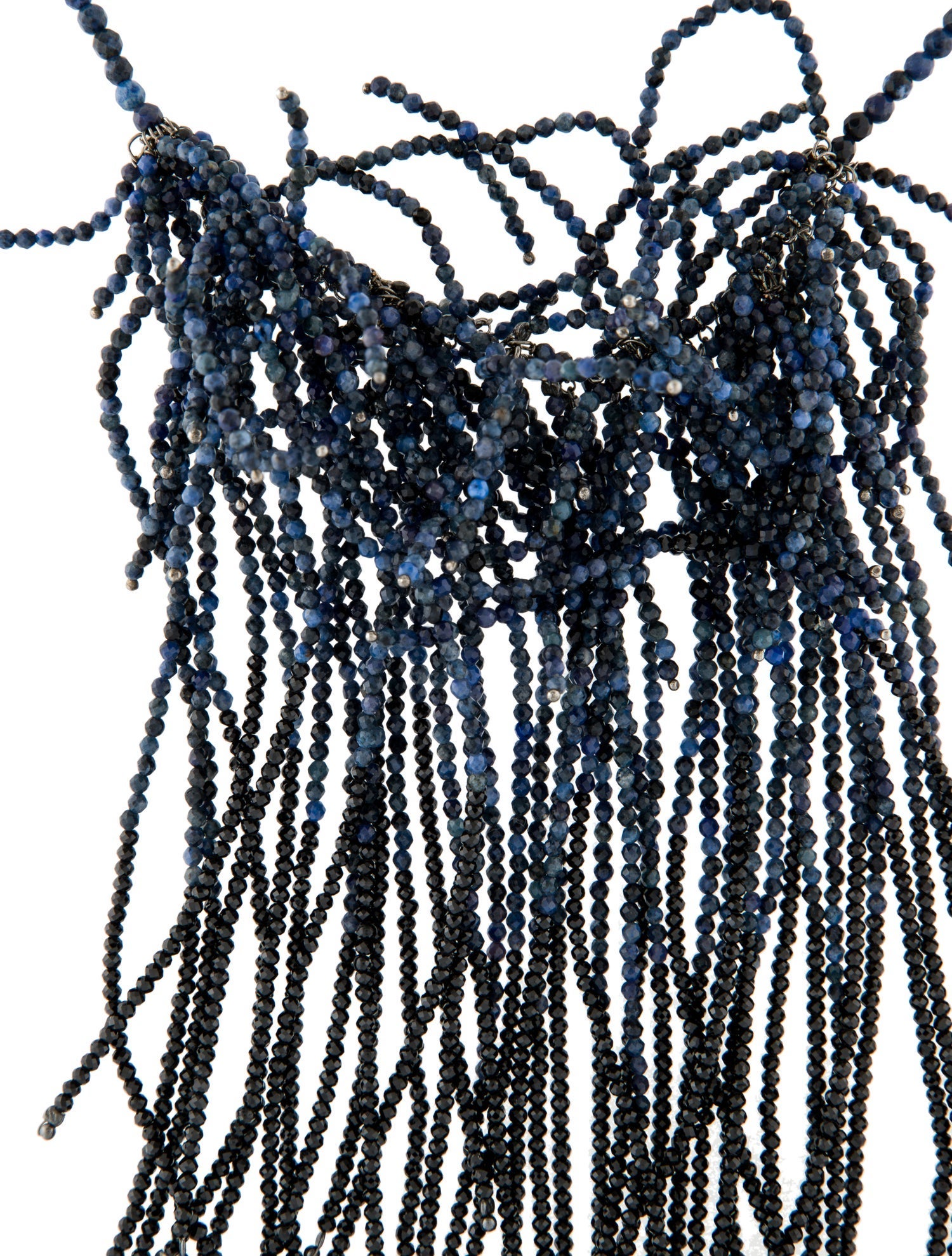 Brunello Cucinelli Stone Monili Beaded Fringe Collar Necklace