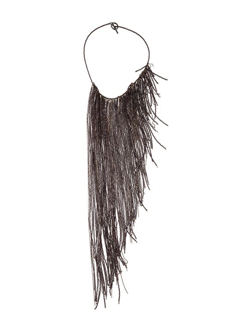 Brunello Cucinelli Stone Monili Beaded Fringe Necklace